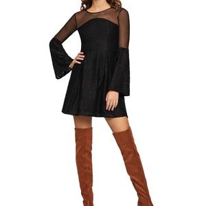 Eyelet and mesh dress